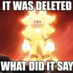 it was deleted what does it say