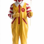 Ronald McDonald with an heart balloon
