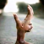 hand face foot man meme
