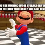 POV: Out of space | POV: You are running out of storage on your pc (and you start deleting some games you have never touched) | image tagged in gifs,why are you reading this | made w/ Imgflip video-to-gif maker