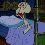 Squidward in bed