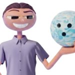 Jack Jackson Holding Bowling Ball