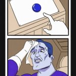 One blue button man