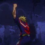 All Might raising fist