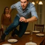 Man Runs From Dinner Table