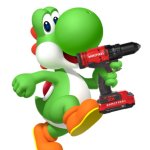 Yoshi holds a Power Drill