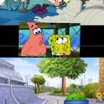Bot with peep Patrick spongebob sleepy dopey and happy