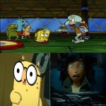 Patty Hoot (Kiff) and Mabel Tanaka reaction to squidward's pranks | image tagged in who's reaction to squidward's pranks,disney,pixar,kiff,hoppers,spongebob | made w/ Imgflip meme maker