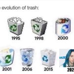 The evolution of trash | 2026 | image tagged in the evolution of trash | made w/ Imgflip meme maker
