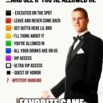idk | favorite game | image tagged in and see if you're allowed in,memes,idk | made w/ Imgflip meme maker