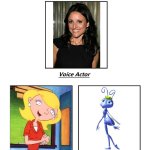 Julia Louis Dreyfus | image tagged in same voice actor,julia louis dreyfus,a bugs life,hey arnold,disney,nickelodeon | made w/ Imgflip meme maker