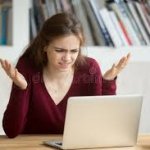 Annoyed woman at Computer