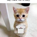 Gary Wants To Offer You Something | Gary Is Sending You A British T Shirt
Say Thank You To Gary: | image tagged in memes,cute cat | made w/ Imgflip meme maker