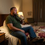 Alex Jones hotel room liquor pistol tv