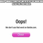 Unnecessary Censorship | YouTuber: *makes content with a lot of dark humor* 
Also the YouTuber: | image tagged in blank meme template,understandable have a great day,what,random bullshit go | made w/ Imgflip meme maker