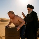 Donald Trump being spanked by the Ayatollah over oil