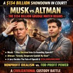 Me: “AI will be regulated responsibly.”; Elon Musk & Sam Altman: “Best we can do is vibes, lawsuits, and a new model by Friday.” | Trust the stars… they said I’d be a visionary; Now the future is here and it’s suing me | image tagged in elon musk and sam altman,remix,lawsuit,elon musk,artificial intelligence,futuristic utopia | made w/ Imgflip meme maker