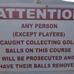 Golf ball warning meme