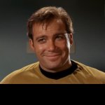 James T. Kirk smiling - black bar