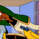 Apu jumping in front of shooter
