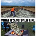Burn money train car meme