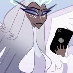 Sera looking at phone