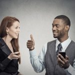 Guy not looking at Phone and not ignoring woman