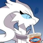 Verita the Reshiram drinking clorox meme