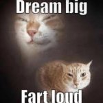 Dream big, fart loud meme