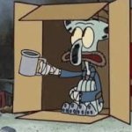 Squidward spare change meme
