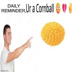 no disresect | daily
reminder, | image tagged in ur a cornball,hi | made w/ Imgflip meme maker