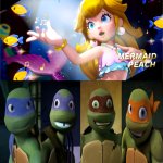 2012 turtle likes mermaid peach | image tagged in who likes mermaid peach,tmnt,deviantart,super mario bros,teenage mutant ninja turtles | made w/ Imgflip meme maker
