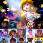 Everyone likes mermaid peach ? | image tagged in who likes mermaid peach,deviantart,super mario bros,elio,hoppers,the bad guys | made w/ Imgflip meme maker