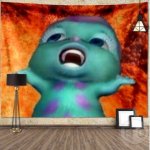 Blue cretuing screaming in fire