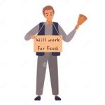 Will Work For Food Man Cartoon