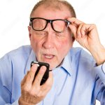 old man squinting