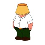 Peter Griffin hiding in Lampshade