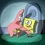 SpongeBob and Patrick covering each other's bits