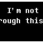 no, I'm not going through this shit again