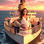 Mike Vrabel and Dianna Russini on their love boat