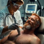Man receiving tattoo