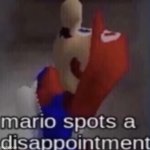 Disappointment | image tagged in mario spots a disappointment | made w/ Imgflip meme maker