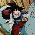 Goku arriving on Earth