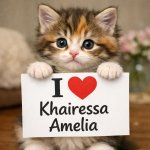 cute kitten grab i love khairessa amelia sign