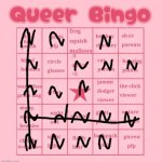Queer bingo | image tagged in queer bingo | made w/ Imgflip meme maker