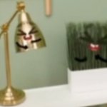 Lamp and grass of vase brothers laughing