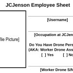 JCJenson Employee Sheet meme