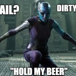 COPYFAIL? Dirty Frag says "hold my beer" | Dirty Frag Says; CopyFail? "hold my beer" | image tagged in dirty frag - hold my beer | made w/ Imgflip meme maker
