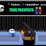 true paficifist | true pacifists | image tagged in human i remember your | made w/ Imgflip meme maker