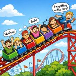The 7 days of the week in a roller coaster. (Not in order)